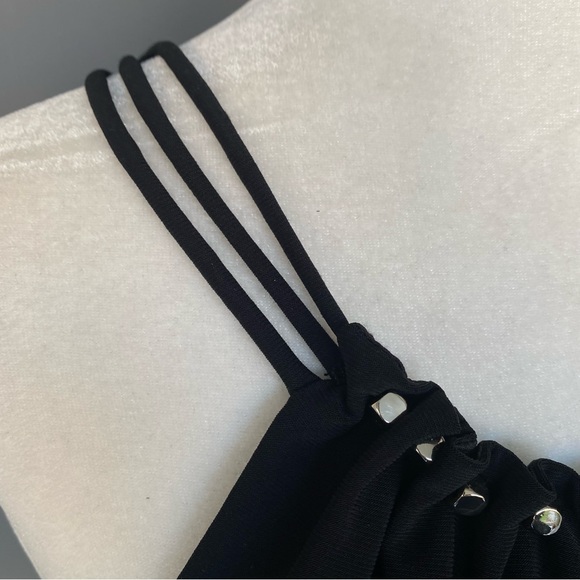 White House Black Market Black Studded Tank Blouse Small - Picture 3 of 14